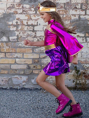 Costume supereroina tunica mantello e maschera per bambine | Great Pretenders