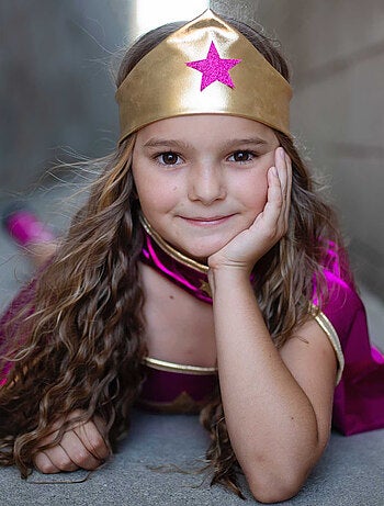 Costume supereroina tunica mantello e maschera per bambine | Great Pretenders