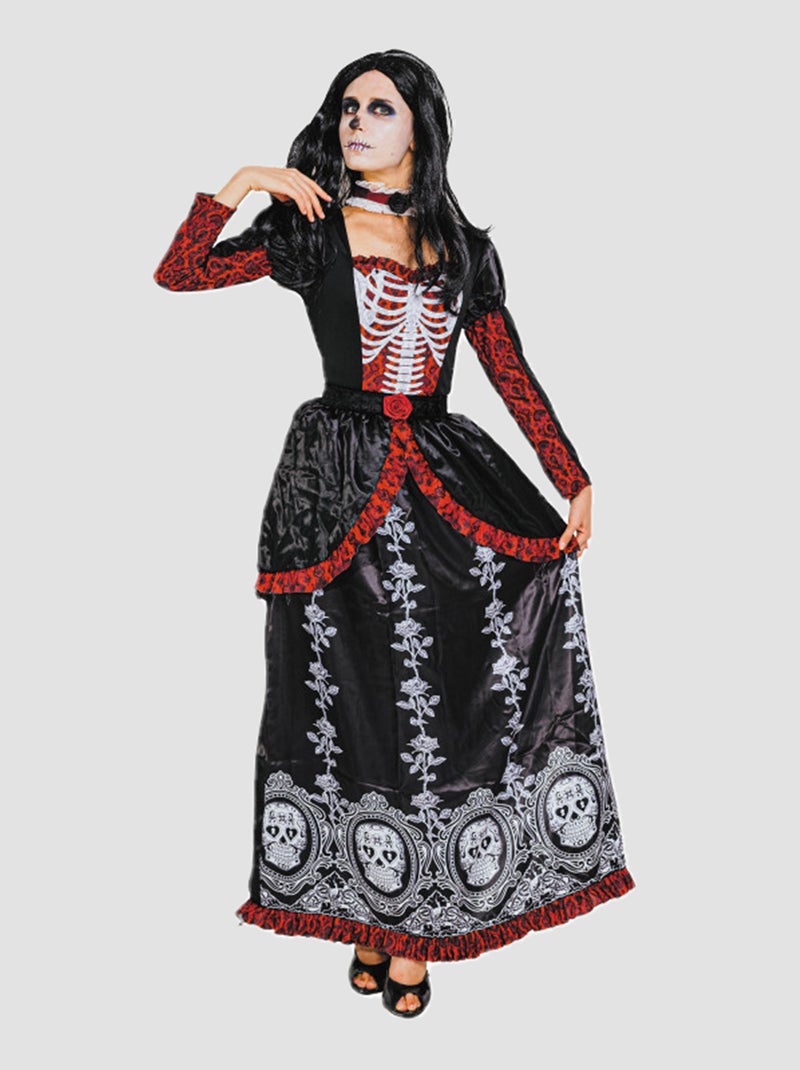 Costume vestito 'Dia de los muertos' nero/rosso - Kiabi