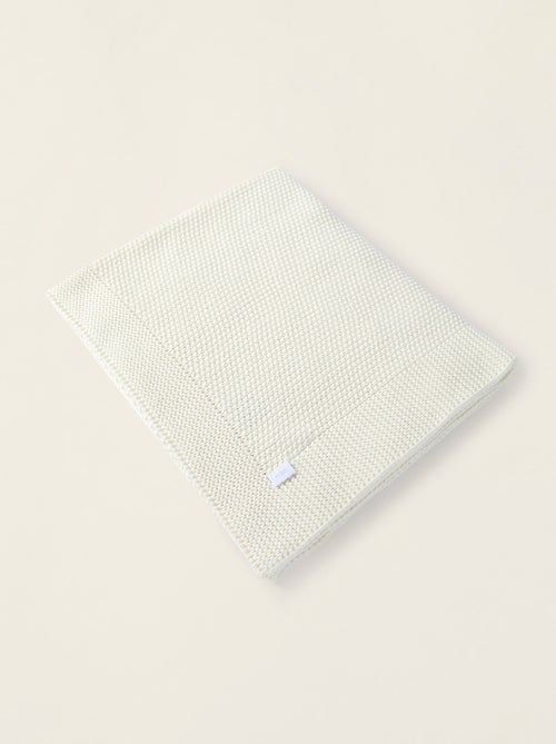 Couverture tricotée 100% coton - Kiabi