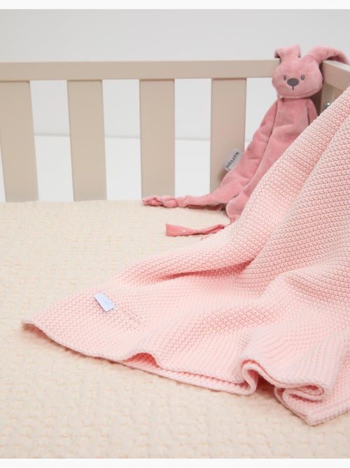 Couverture tricotée 100% coton - Kiabi