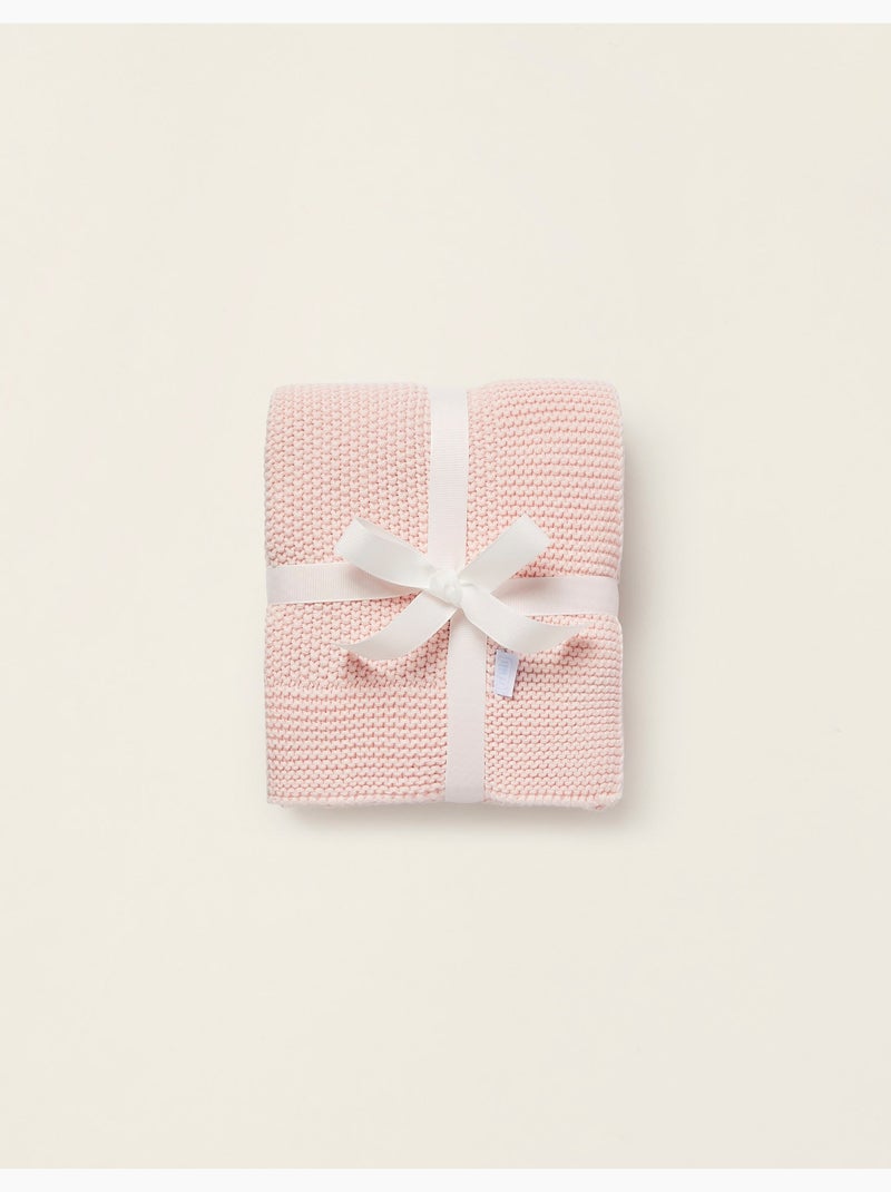 Couverture tricotée 100% coton Rosa chiaro - Kiabi