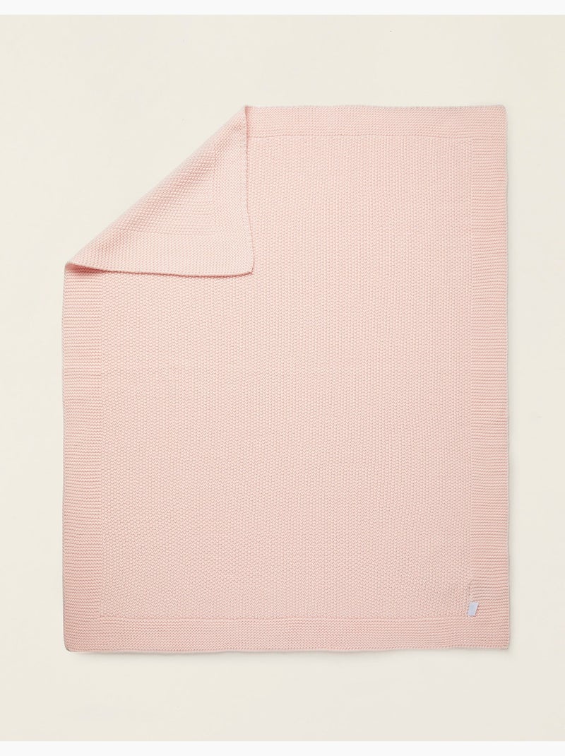 Couverture tricotée 100% coton Rosa chiaro - Kiabi