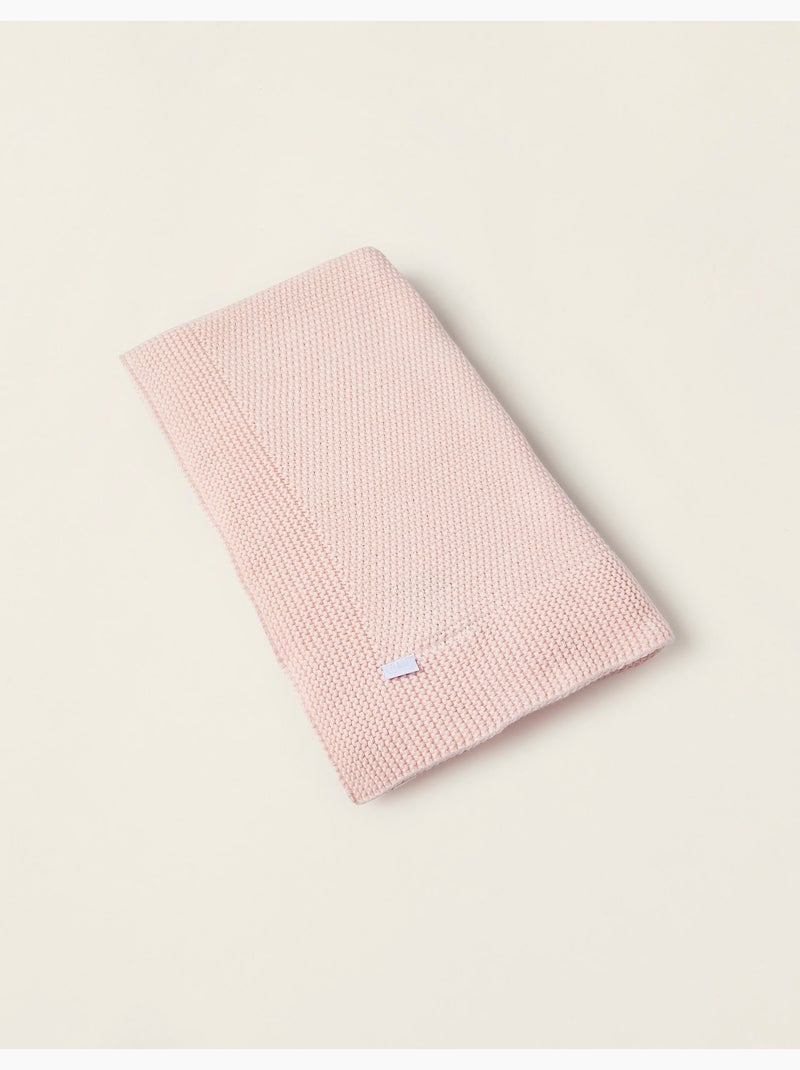 Couverture tricotée 100% coton Rosa chiaro - Kiabi