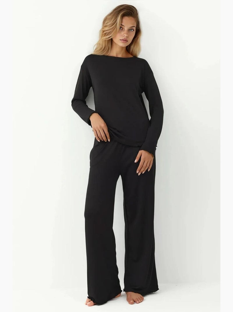 Cozy set pigiama relaxed fit a maniche lunghe hiccup Nero - Kiabi