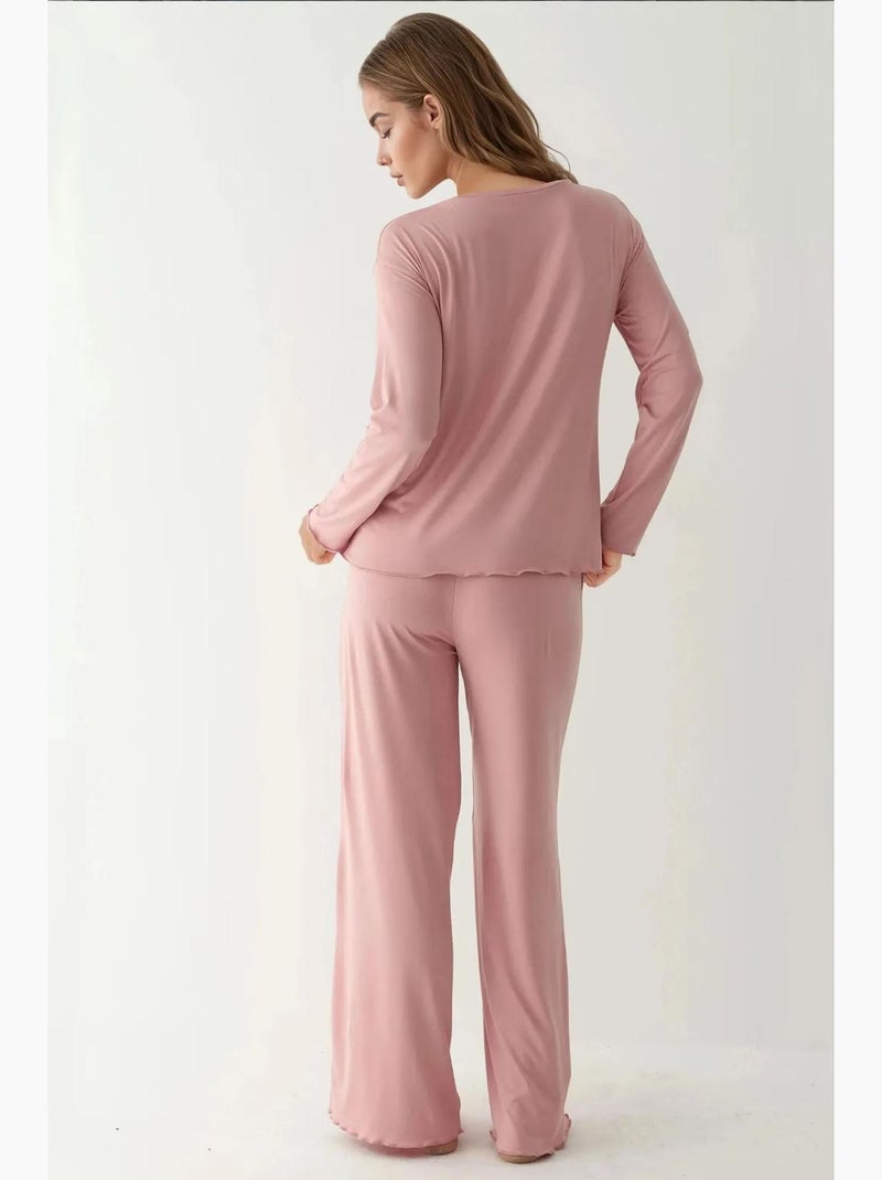 Cozy set pigiama relaxed fit a maniche lunghe hiccup Rosa pallido - Kiabi