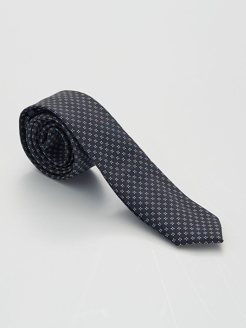 Cravatta con micro motivo blu - Kiabi