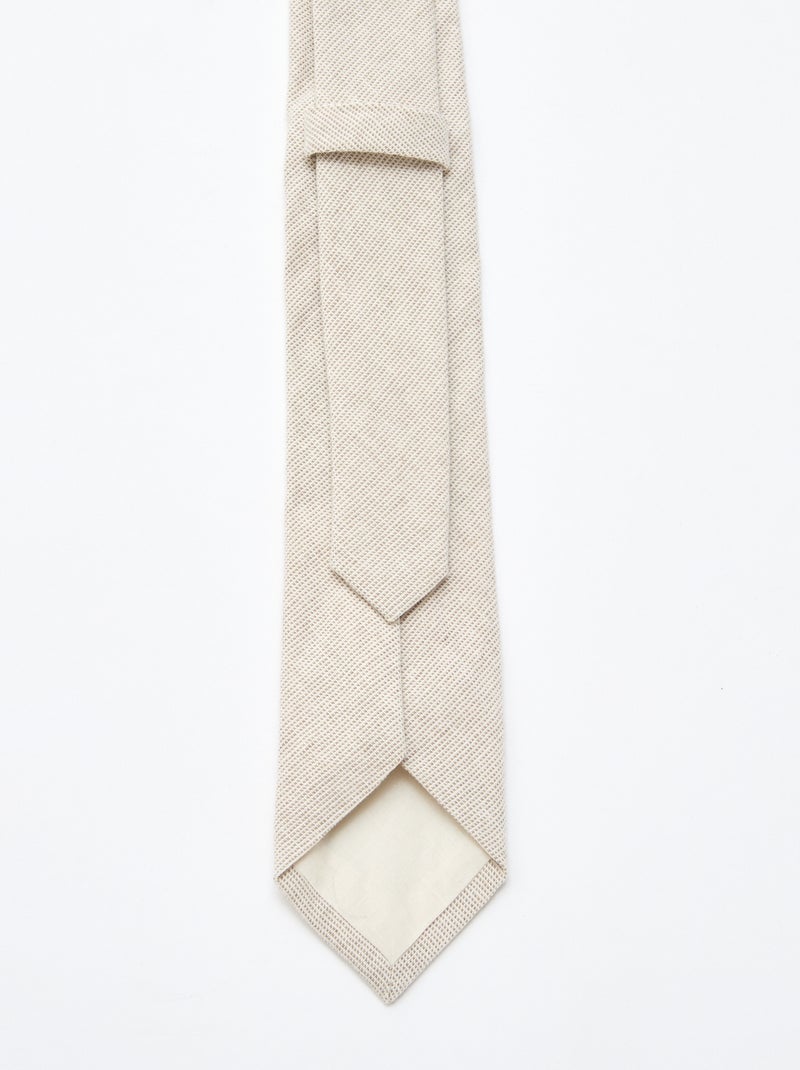 Cravatta in misto lino Beige - Kiabi