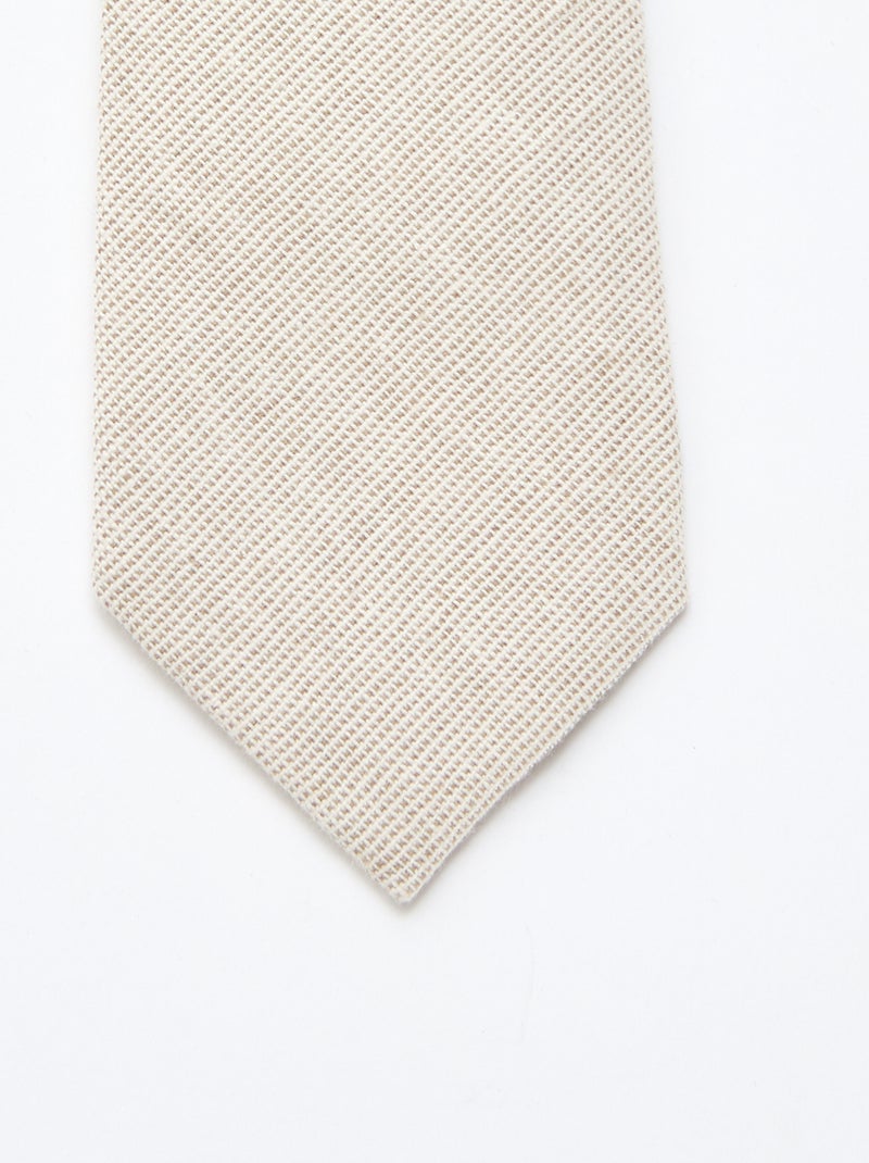 Cravatta in misto lino Beige - Kiabi