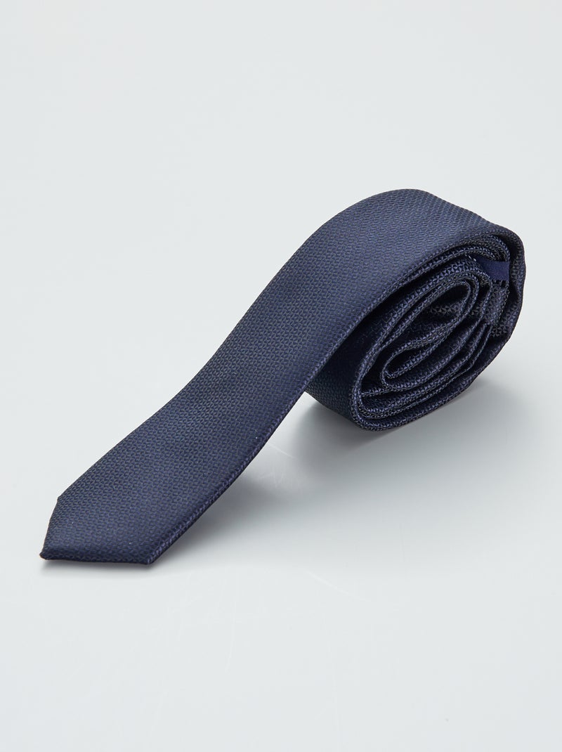 Cravatta sottile nera blu navy - Kiabi