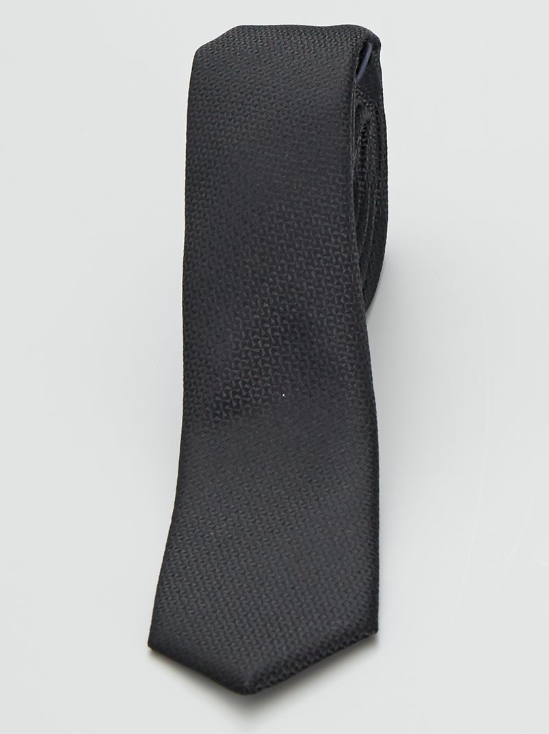TigerTie - Cravatta sottile con motivo intrecciato Bordeaux Viola Rosa Nero Taglia unica