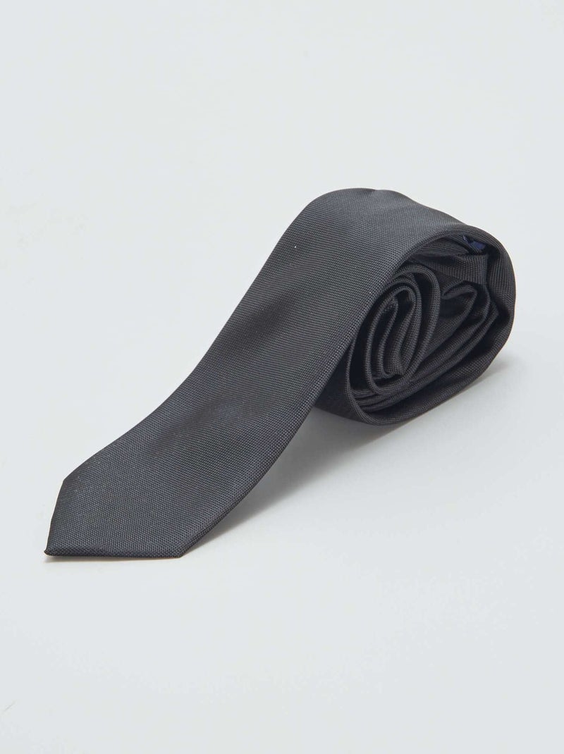 Cravatta tinta unita testurizzata Nero - Kiabi