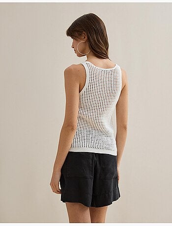 Crop a maglia a uncinetto, MO Fashion