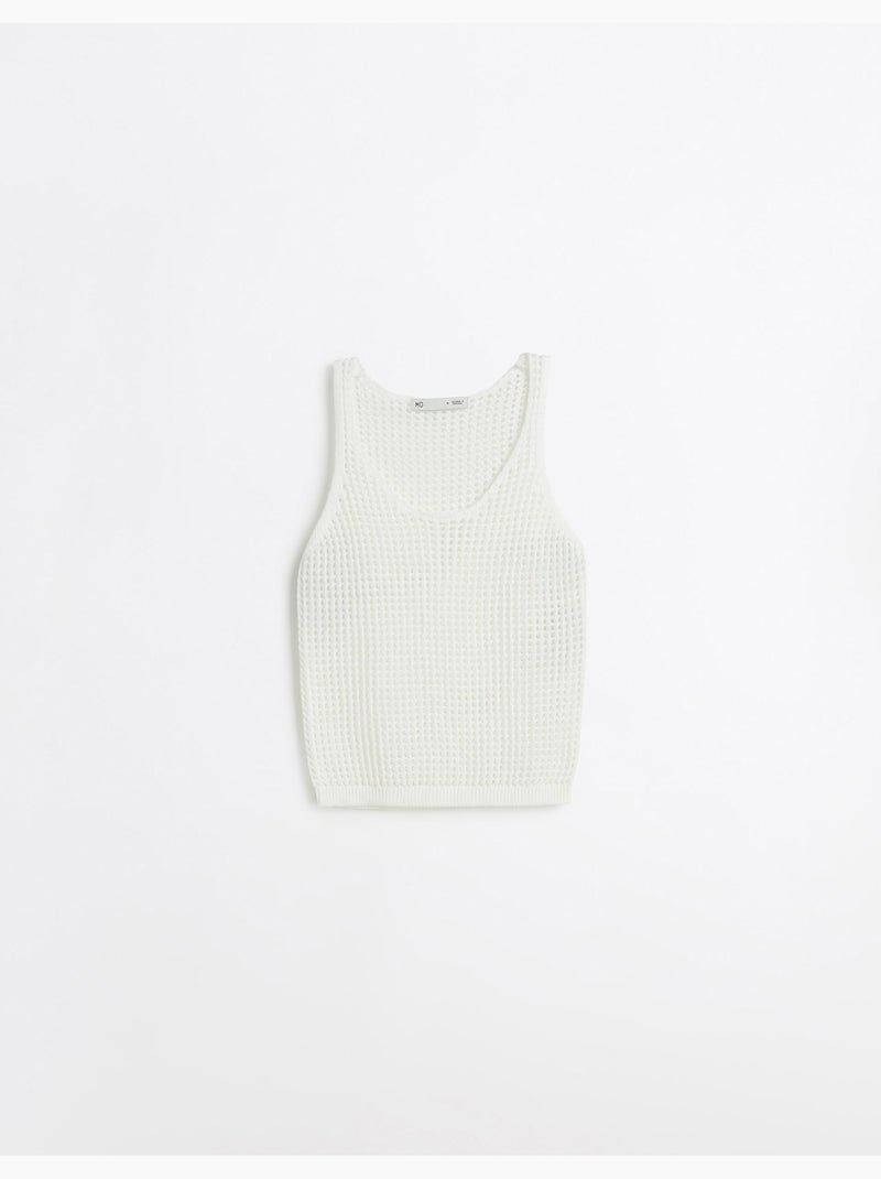 Crop a maglia a uncinetto, MO Fashion Bianco - Kiabi
