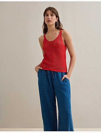 Crop a maglia a uncinetto, MO Fashion