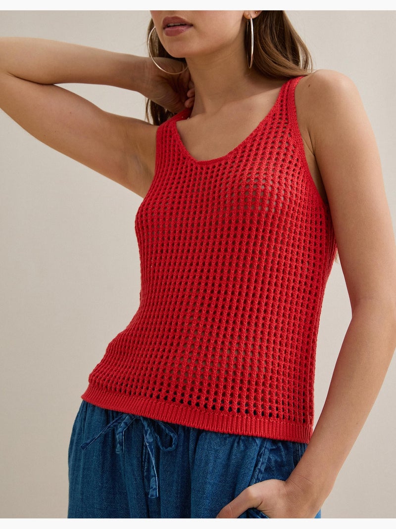 Crop a maglia a uncinetto, MO Fashion Rosa - Kiabi