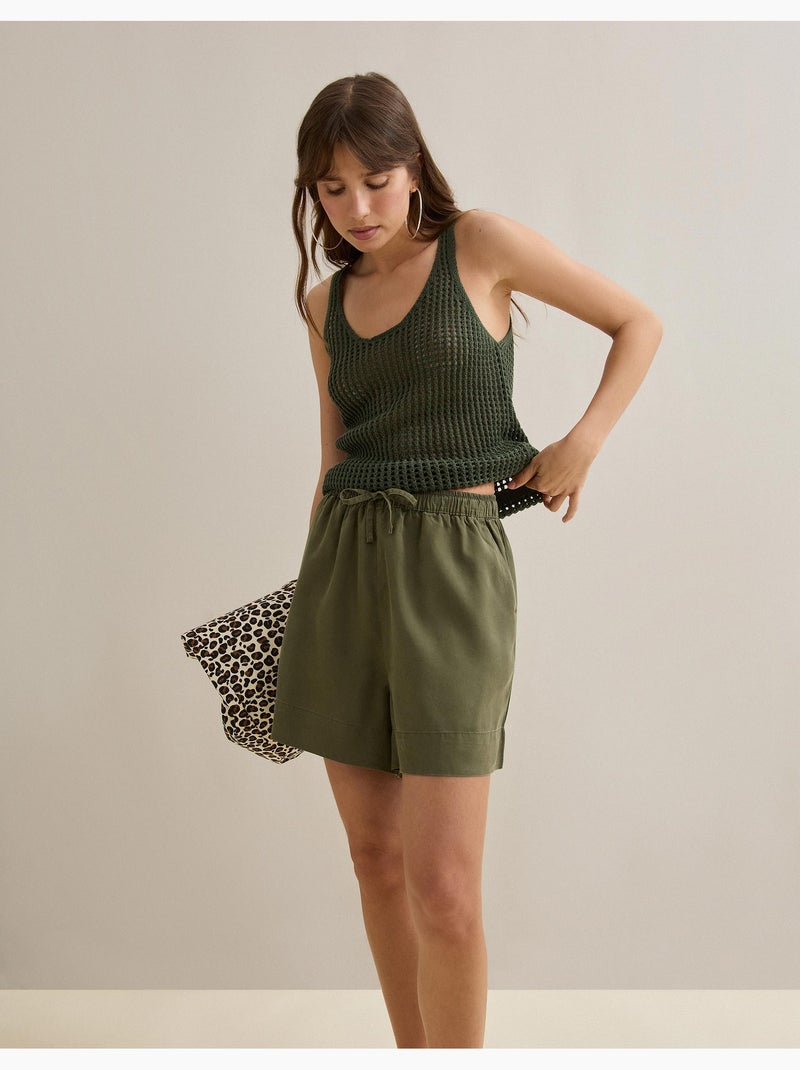 Crop a maglia a uncinetto, MO Fashion Verde - Kiabi