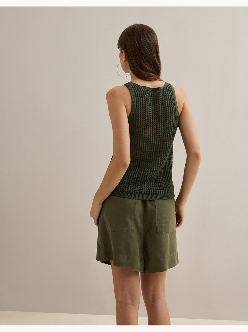Crop a maglia a uncinetto, MO Fashion Verde - Kiabi