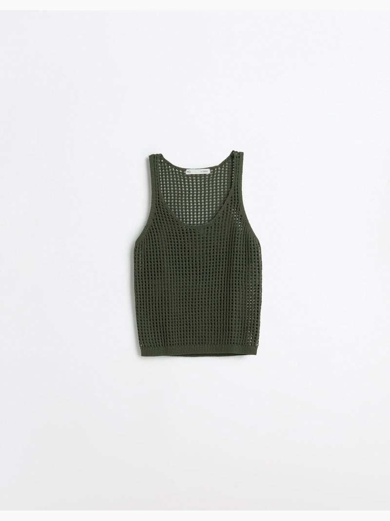 Crop a maglia a uncinetto, MO Fashion Verde - Kiabi