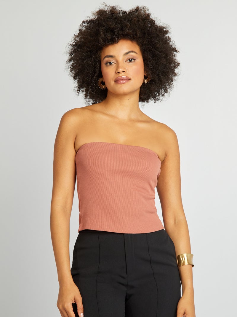 Crop top a coste ROSA - Kiabi