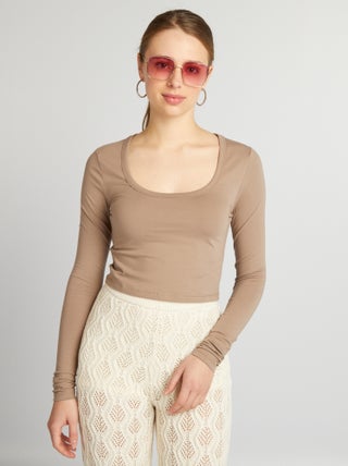 Crop-top a maniche lunghe