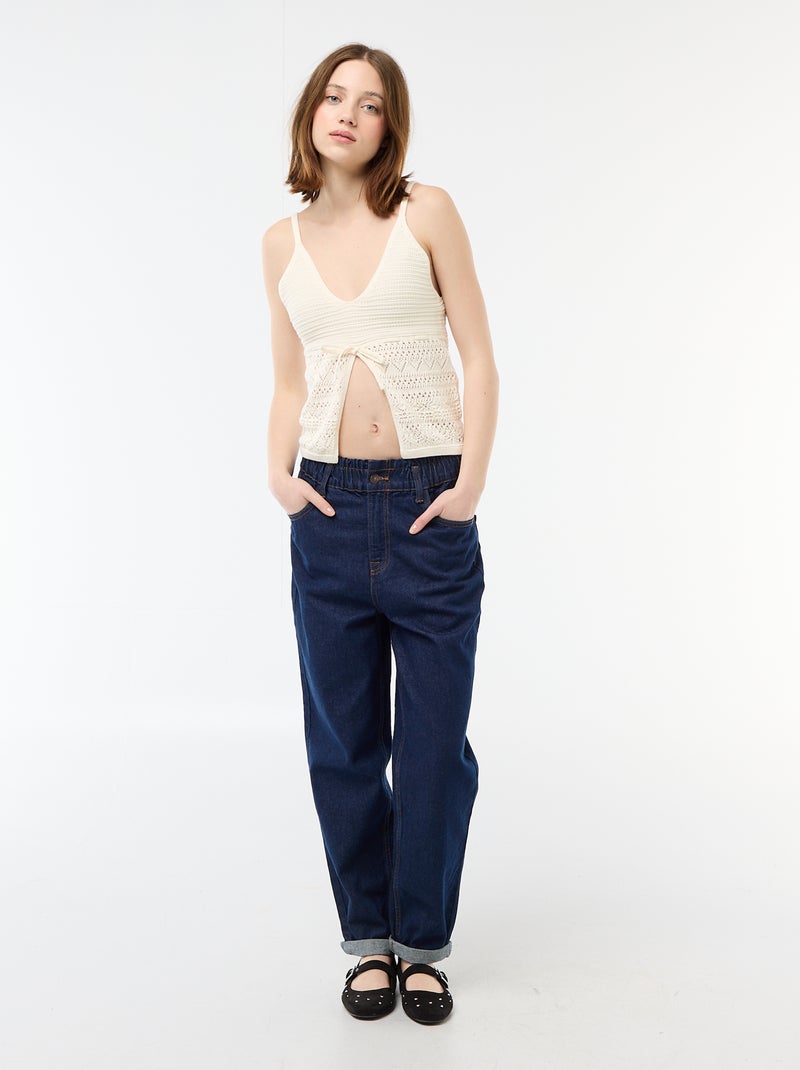Crop top all'uncinetto Beige - Kiabi