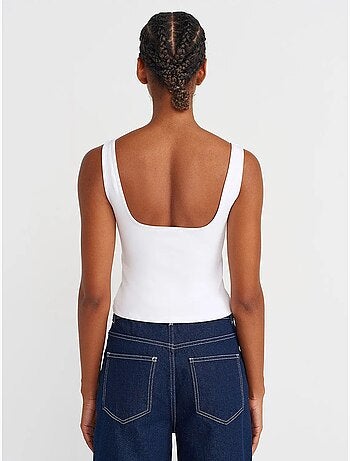 Crop top con scollo quadrato senza maniche dilvin