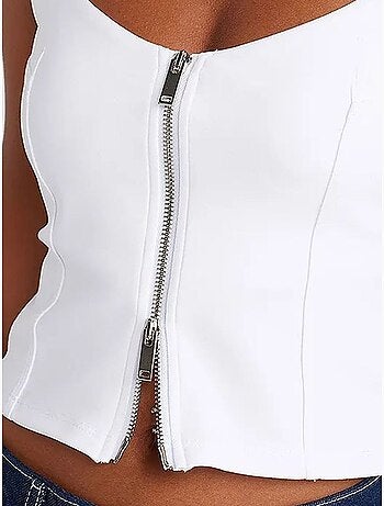 Crop top con scollo quadrato senza maniche dilvin