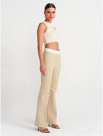 Crop top in cotone a coste dilvin