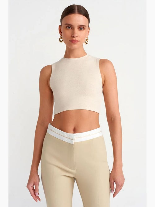 Crop top in cotone a coste dilvin - Kiabi Crop top in cotone a coste dilvin - Kiabi