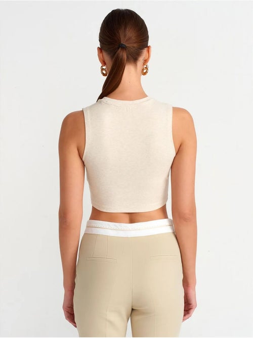 Crop top in cotone a coste dilvin - Kiabi Crop top in cotone a coste dilvin - Kiabi