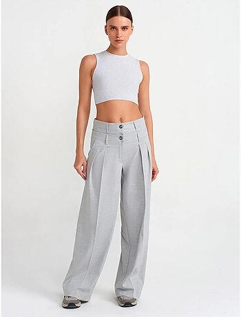 Crop top in cotone a coste dilvin