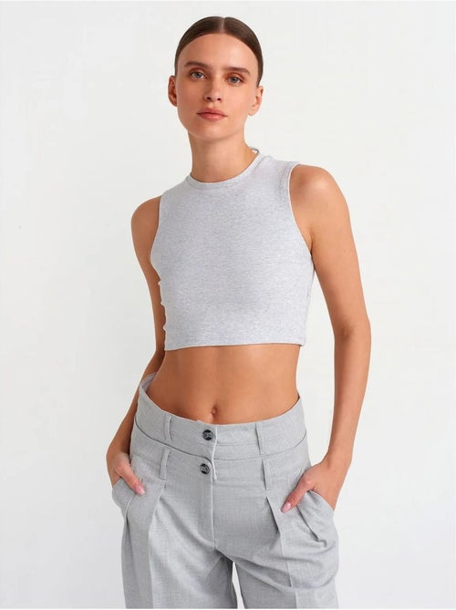 Crop top in cotone a coste dilvin - Kiabi Crop top in cotone a coste dilvin - Kiabi
