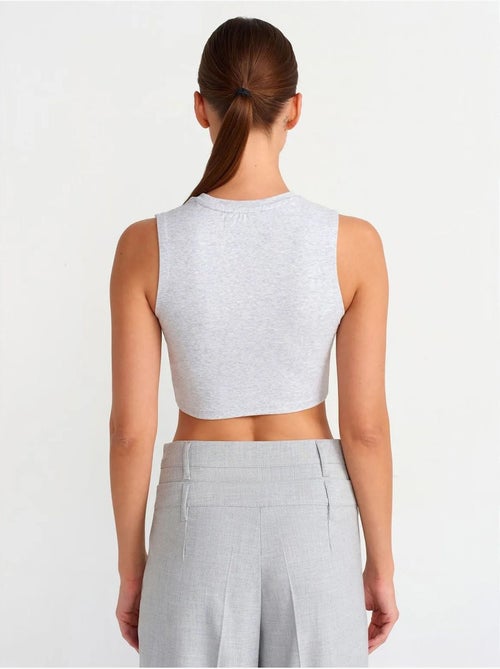 Crop top in cotone a coste dilvin - Kiabi Crop top in cotone a coste dilvin - Kiabi