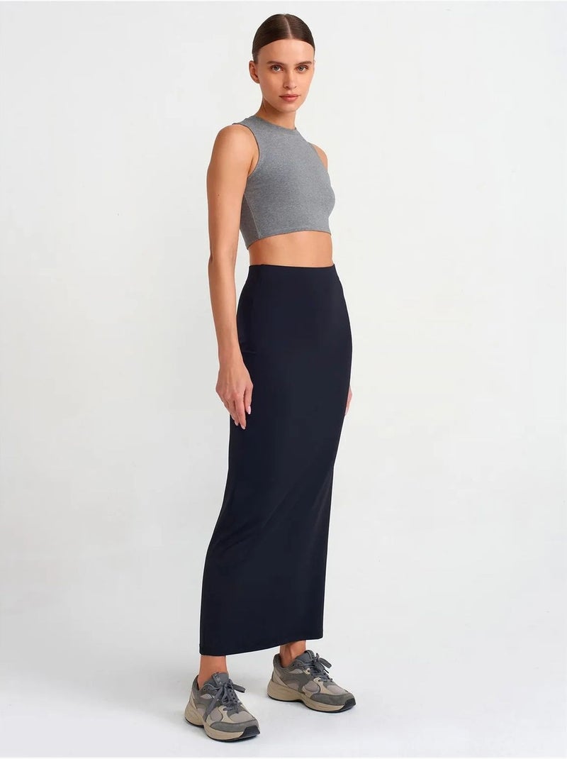 Crop top in cotone a coste dilvin Grigio - Kiabi