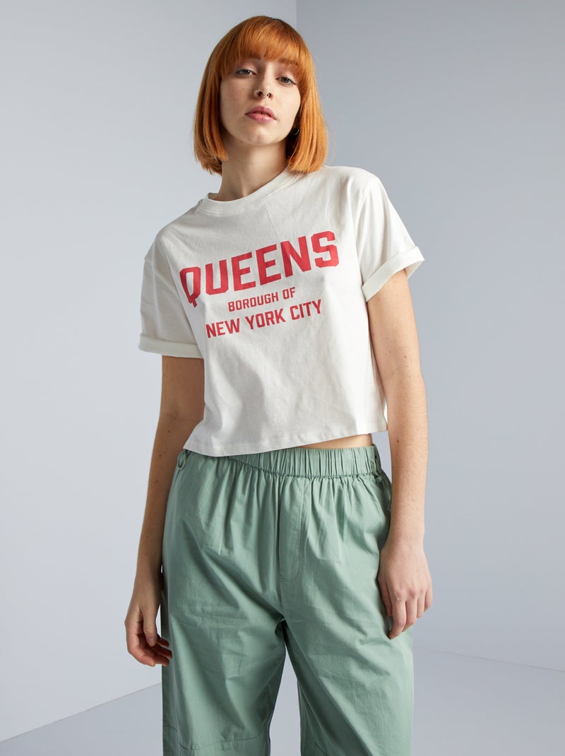 Crop-top in jersey BIANCO - Kiabi