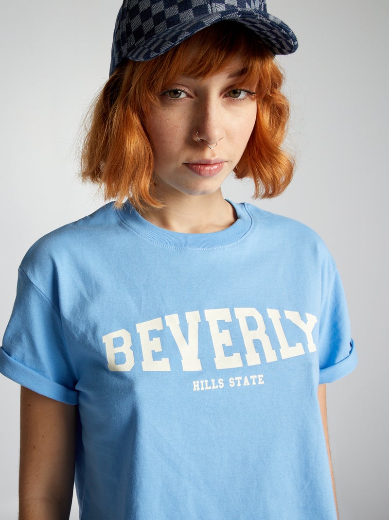 Crop-top in jersey BLU - Kiabi