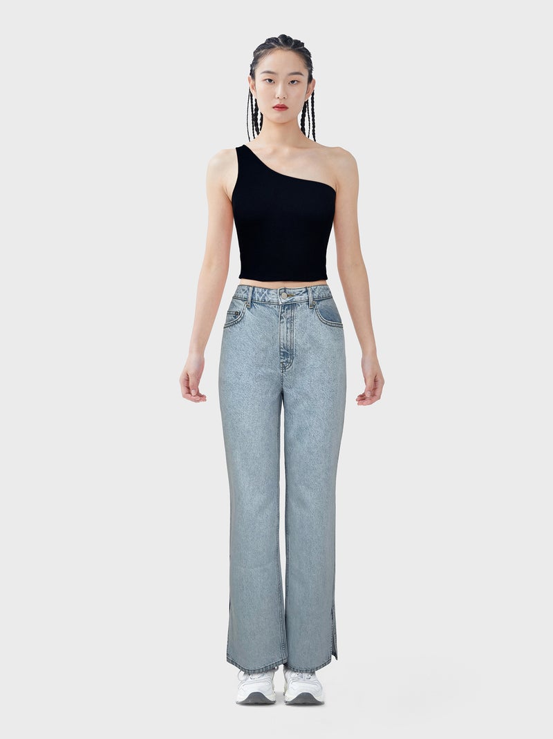 Crop top monospalla Nero - Kiabi