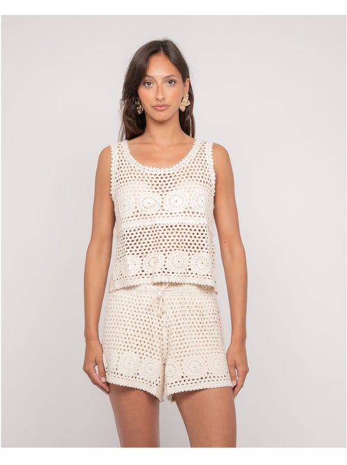 Crop top senza maniche all'uncinetto FOLDA - Kiabi