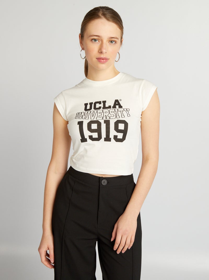 Crop top 'UCLA' in cotone BIANCO - Kiabi