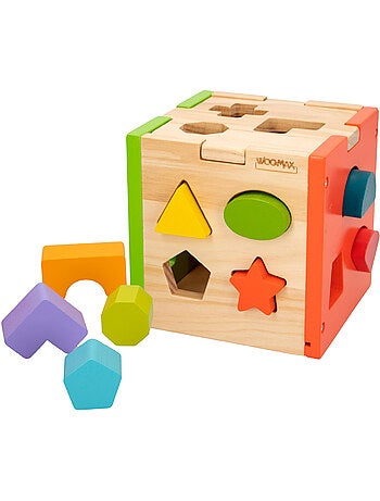 Cubo di attività in legno per pezzi da incastrare WOOMAX