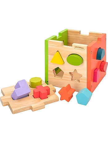 Cubo di attività in legno per pezzi da incastrare WOOMAX