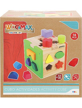 Cubo di attività in legno per pezzi da incastrare WOOMAX