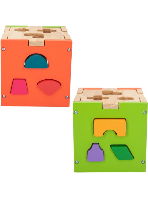 Cubo di attività in legno per pezzi da incastrare WOOMAX - Kiabi Cubo di attività in legno per pezzi da incastrare WOOMAX - Kiabi