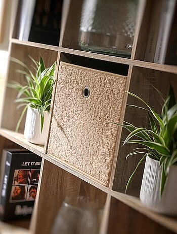Cubo portaoggetti in maglia bouclé