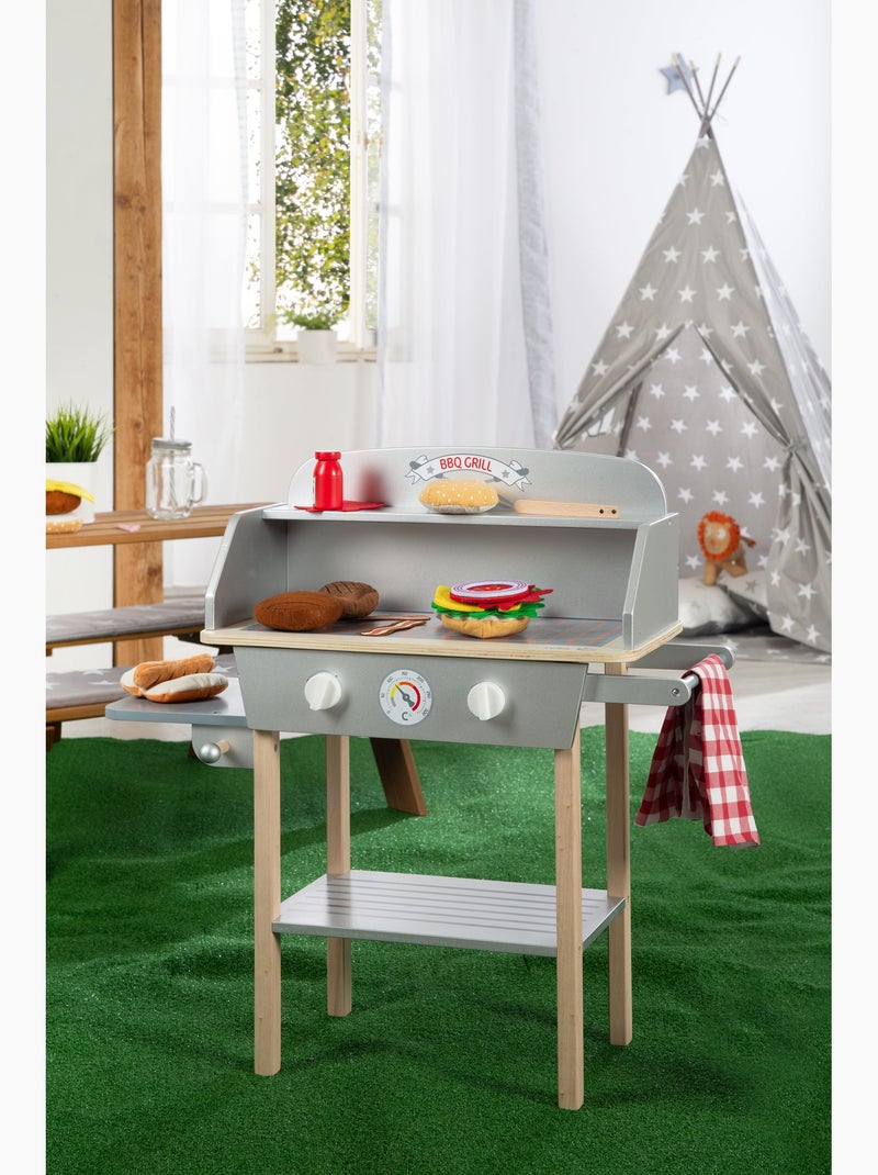 Cucina barbecue su piedistallo per bambini con 14 accessori – "Roba BBQ Grill" Grigio - Kiabi