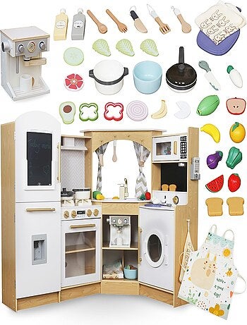 Cucina bimbi interattiva legno con LED e caffè Mamabrum