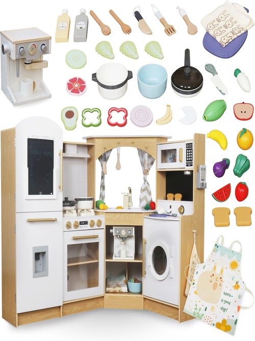 Cucina bimbi interattiva legno con LED e caffè Mamabrum - Kiabi