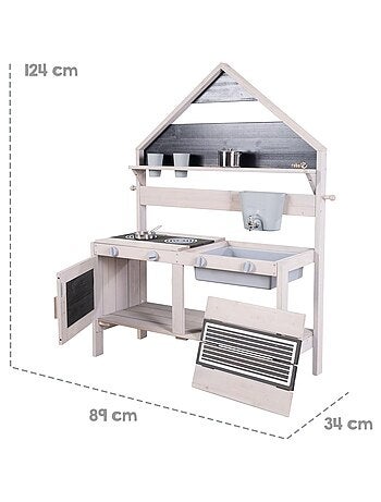 Cucina da esterno a forma di casetta per bambini con accessori – "Roba