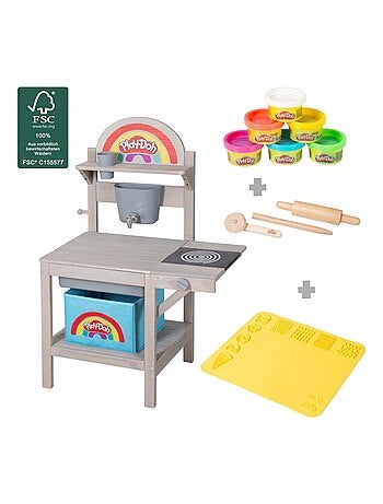 Cucina da esterno per bambini con kit pasta modellabile e accessori "Roba x Play‑Doh